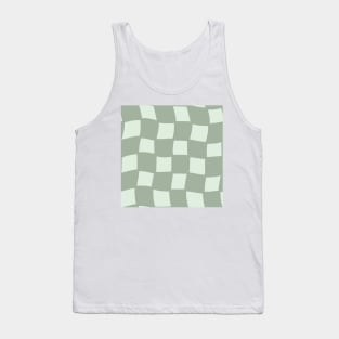 Abstract Checker Board - muted sage green Tank Top